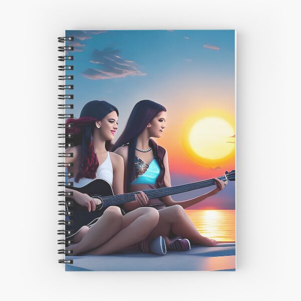 Item preview, Dos cantantes con guitarra bajo un cielo estrellado junto al mar. designed and sold by Chancedazur.