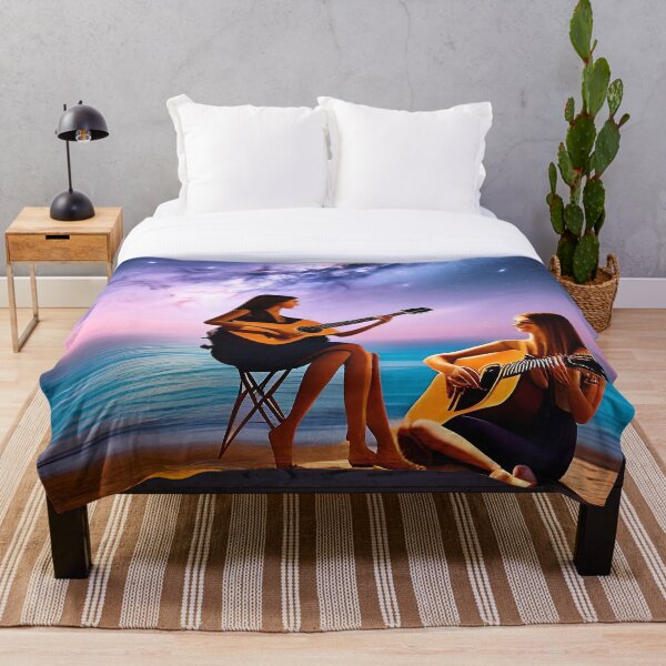 Item preview, Dos cantantes con guitarra bajo un cielo estrellado junto al mar. designed and sold by Chancedazur.