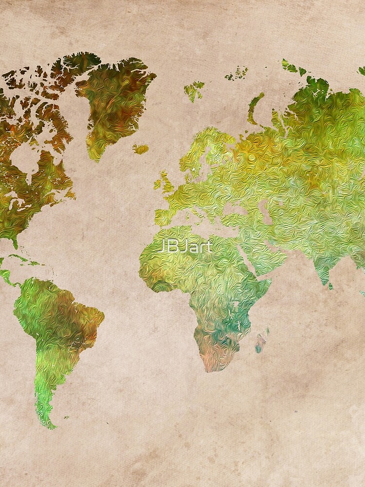 Green World Map ecology #map #worldmap by JBJart