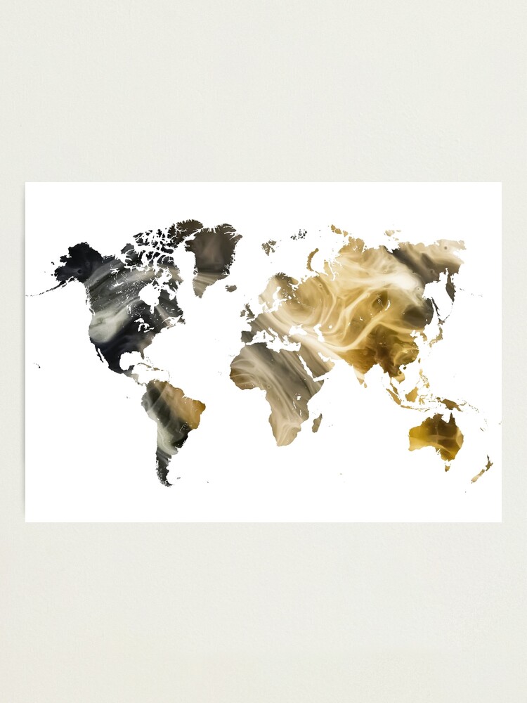 Alternate view of World Map Sandy world #map #worldmap Photographic Print