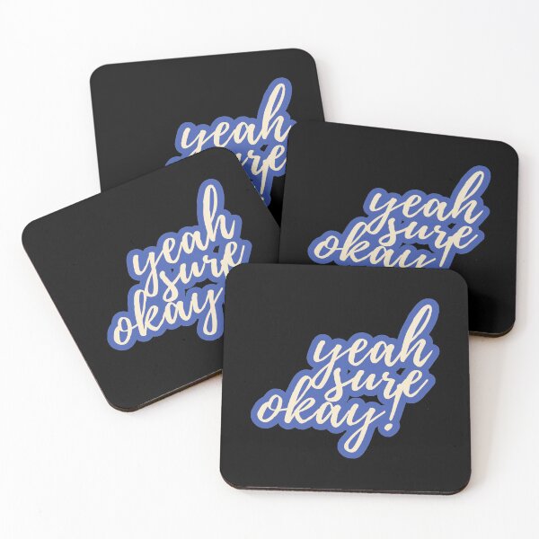 Item preview, Yeah, Sure, Okay Blue Typography designed and sold by ImaginedCo.
