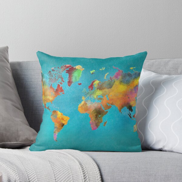 Item preview, World map blue designed and sold by JBJart.