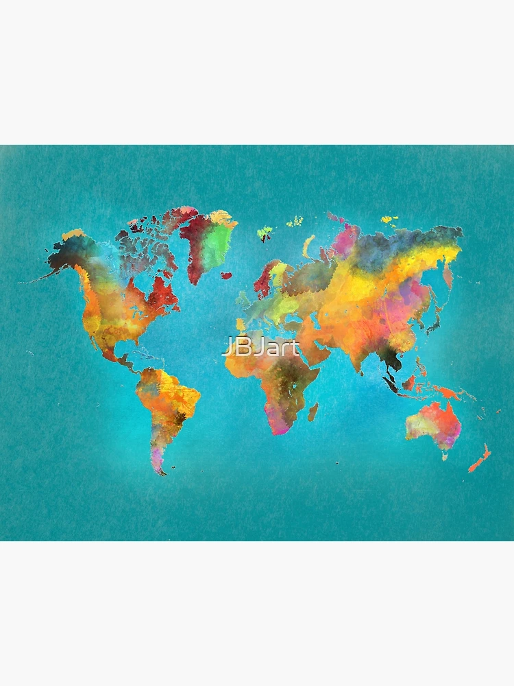 額装品/Old World Map Blue/ポスター Poster World Map Vintage Old-Style - - blue and beige – Wall