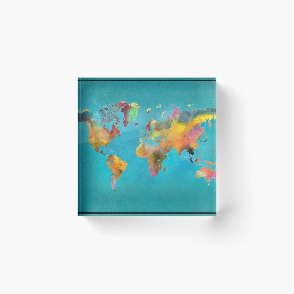 Item preview, World map blue designed and sold by JBJart.