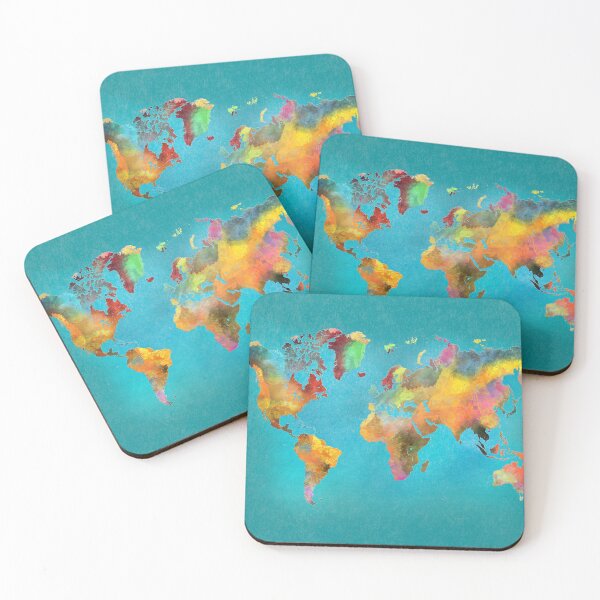 Item preview, World map blue designed and sold by JBJart.