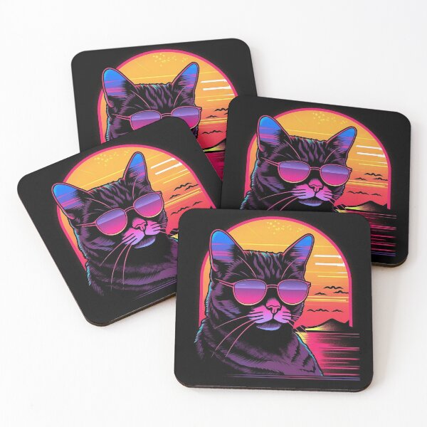 Item preview, Chill Cat Vibe Onda de vapor Onda sintética designed and sold by TiagoCupertino.