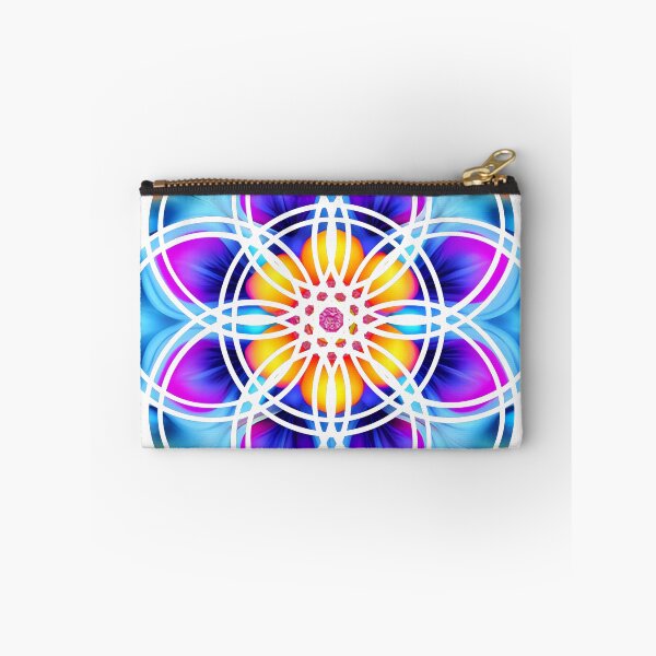 Item preview, Neon Mandala Flower Neon Blue Purple and Yellow Flower Of Life designed and sold by iDWebArt.