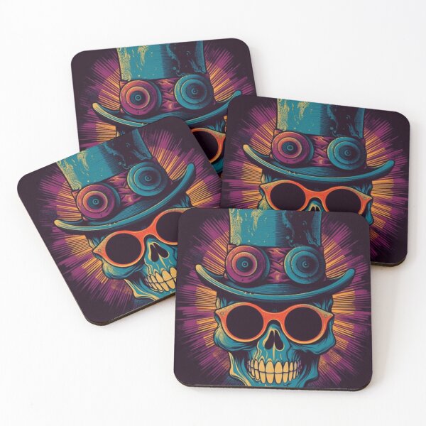 Item preview, Whimsical Psychedelic Skull Madhatter Graphic Design V.15 designed and sold by Pexelpanoramas.