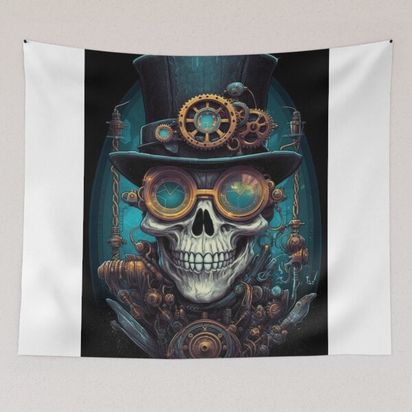 Item preview, Whimsical Psychedelic Skull Madhatter Graphic Design V.16 designed and sold by Pexelpanoramas.