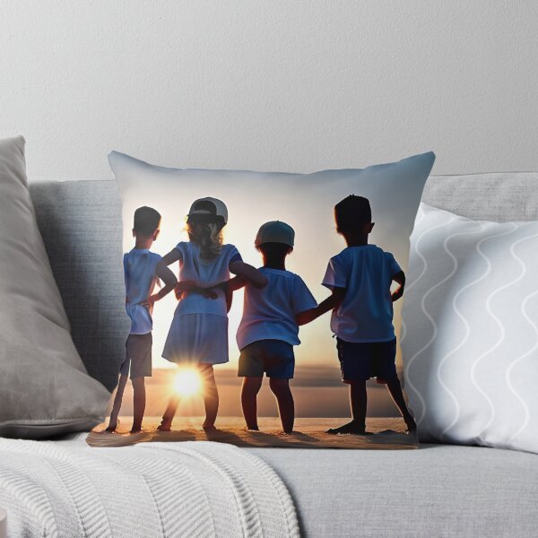 Item preview, Cuatro niños en una duna frente al atardecer. designed and sold by Chancedazur.
