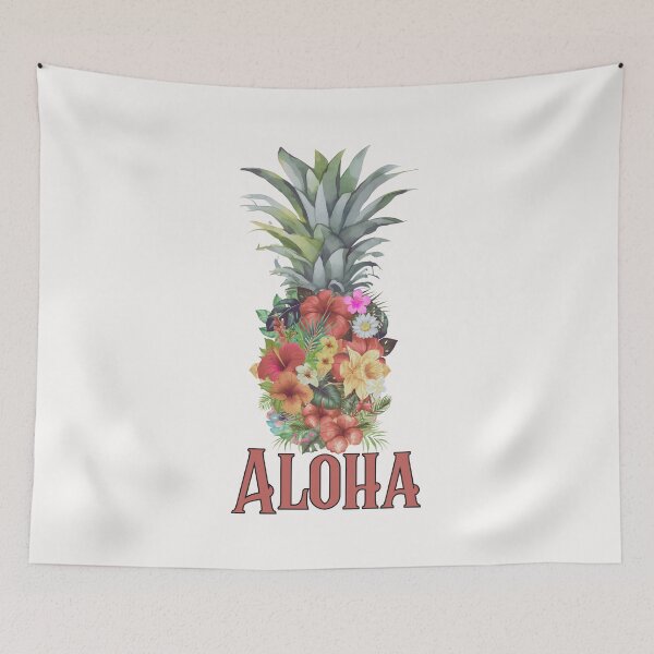 Item preview, Aloha Summer Flowers Pineapple designed and sold by HappyLifeCreate.