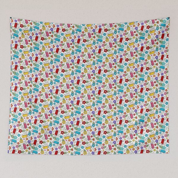 Item preview, Asthma Inhalers and Grey Awareness Ribbons Colorful Floral designed and sold by KrisInStitches.
