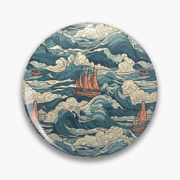 Item preview, Blue Stormy Ship Wallpaper designed and sold by MinimalistsMind.