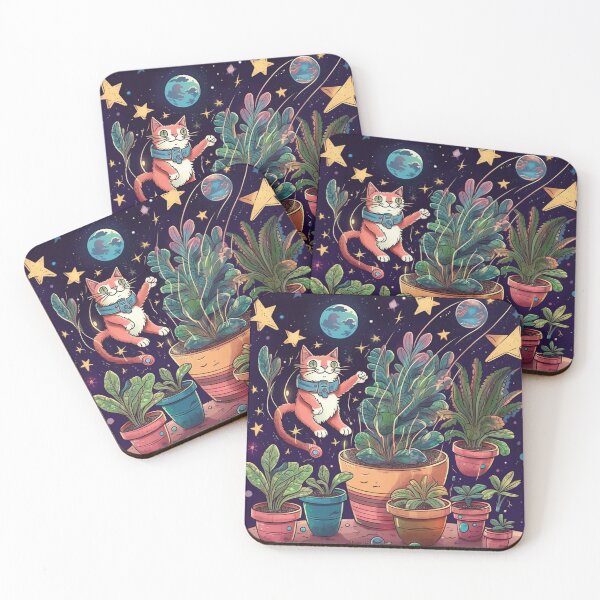 Item preview, Space Cat with Space Plants designed and sold by Deep-Indigo.