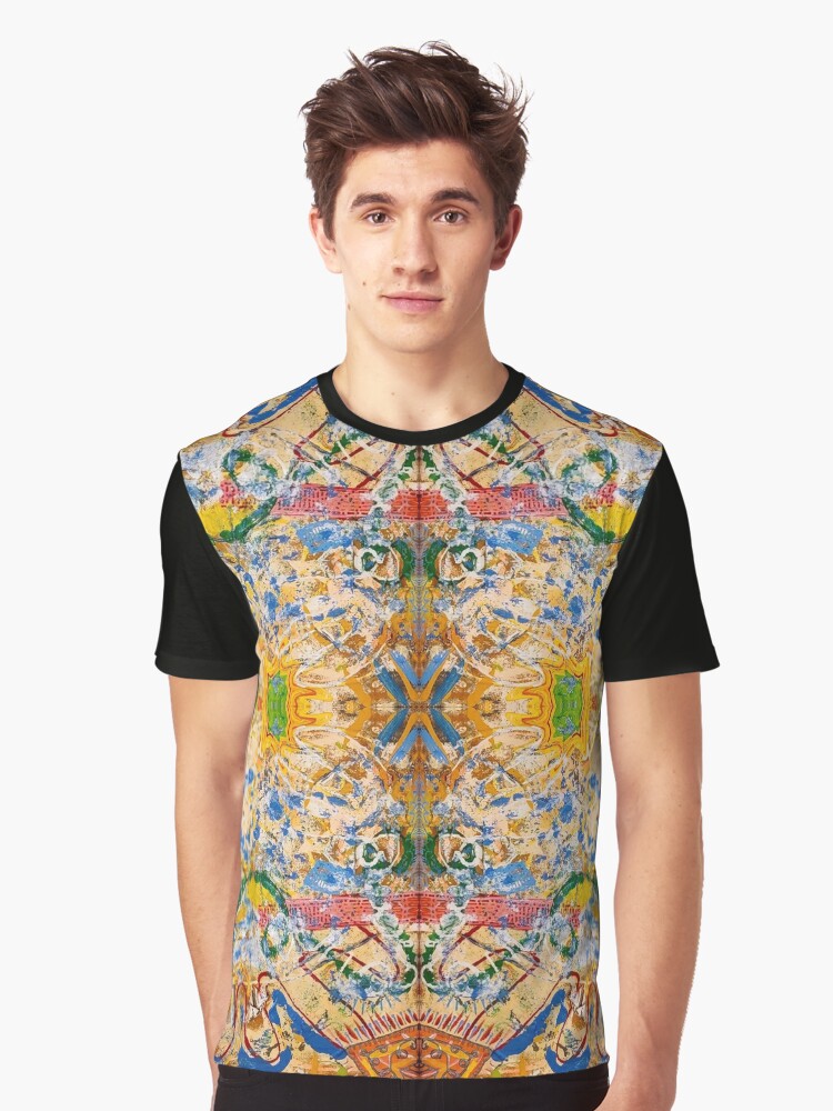 Thumbnail 1 of 5, Graphic T-Shirt, Pathways Yellow Acrylic 3D Painting designed and sold by ThatsJustJilly.