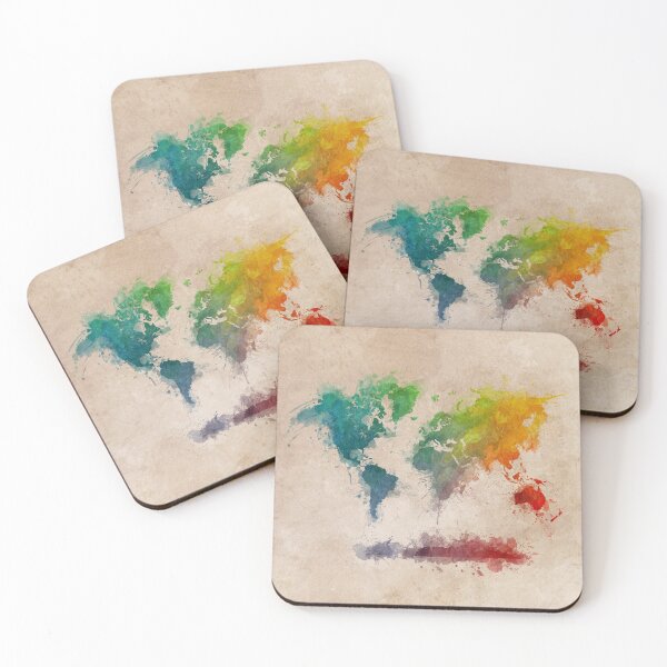Item preview, World Map splash colored designed and sold by JBJart.