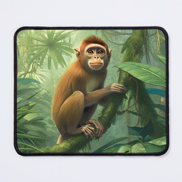 Item preview, A Playful Monkey Climbs Through the Lush Greenery designed and sold by JoyfulJourney23.