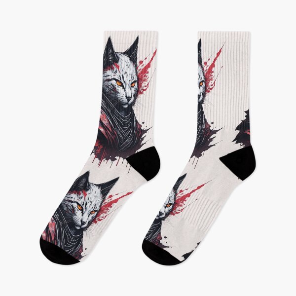 Item preview, Samu-Cats: Japanese Samurai White Cat designed and sold by OmStyleStudio.