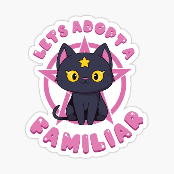 Derpy Kawaii Cat - Black Sticker for Sale by BadChiliExpo