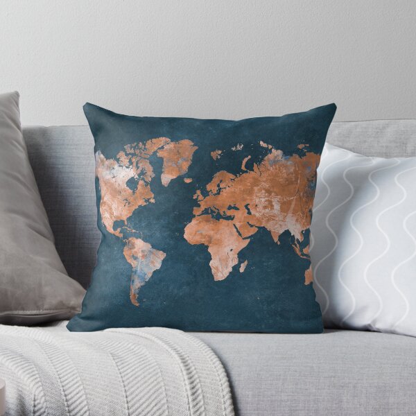 world map 15 #map #worldmap Throw Pillow