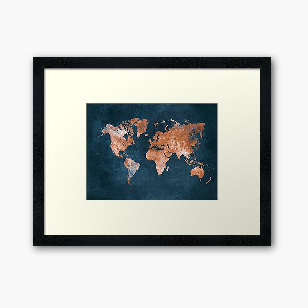 world map 15 #map #worldmap Framed Art Print