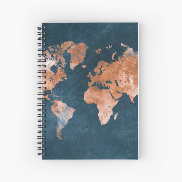 world map 15 #map #worldmap Spiral Notebook