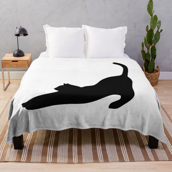 Item preview, Silhouette of cat stretching. designed and sold by Nyctophiles.