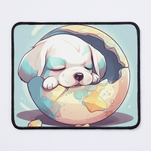 Item preview, cute sleeping dog in egg shell  designed and sold by nhahn33.