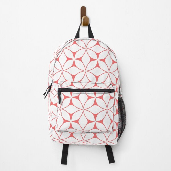 Item preview, Arran White & Coral Bold Minimalist Pattern designed and sold by Owlluminous.