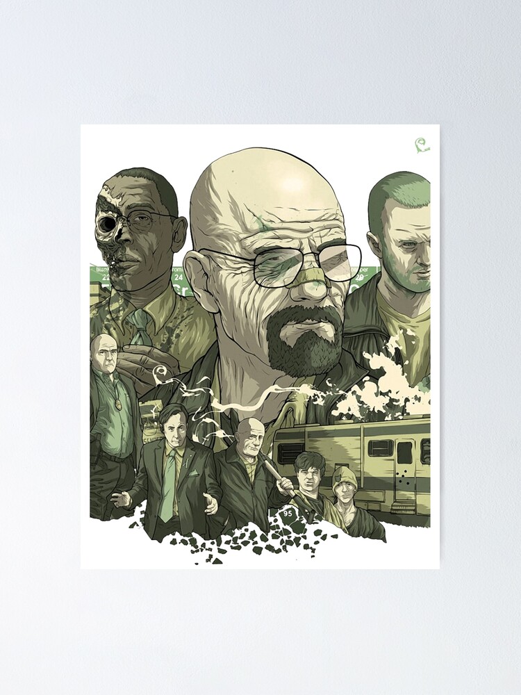 Rick and Morty Breaking Bad - High Quality Premium Poster Print