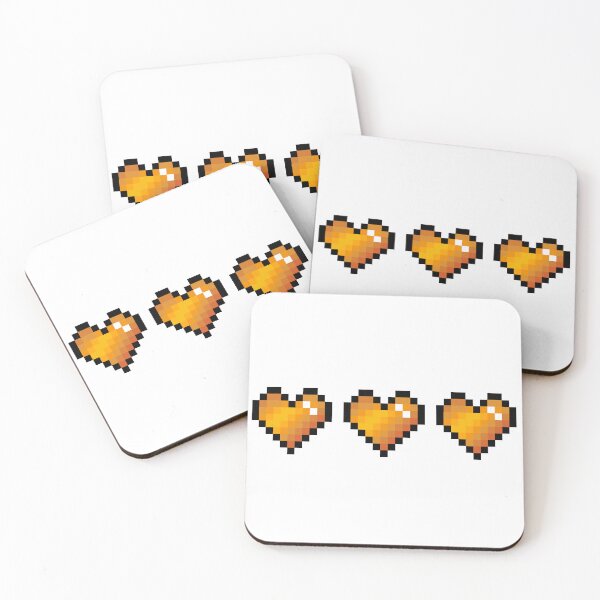 Item preview, Orange Pixel Hearts designed and sold by Kawaii-Crafts.