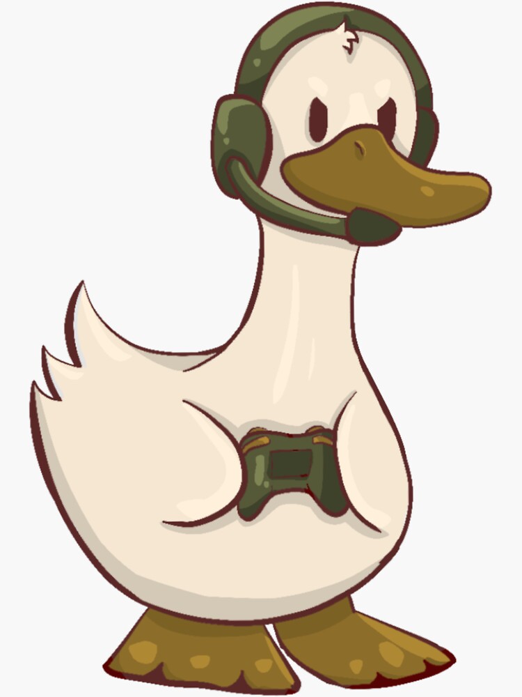 Thumbnail 3 of 3, Sticker, Gamer Duck designed and sold by D00dleDucky.