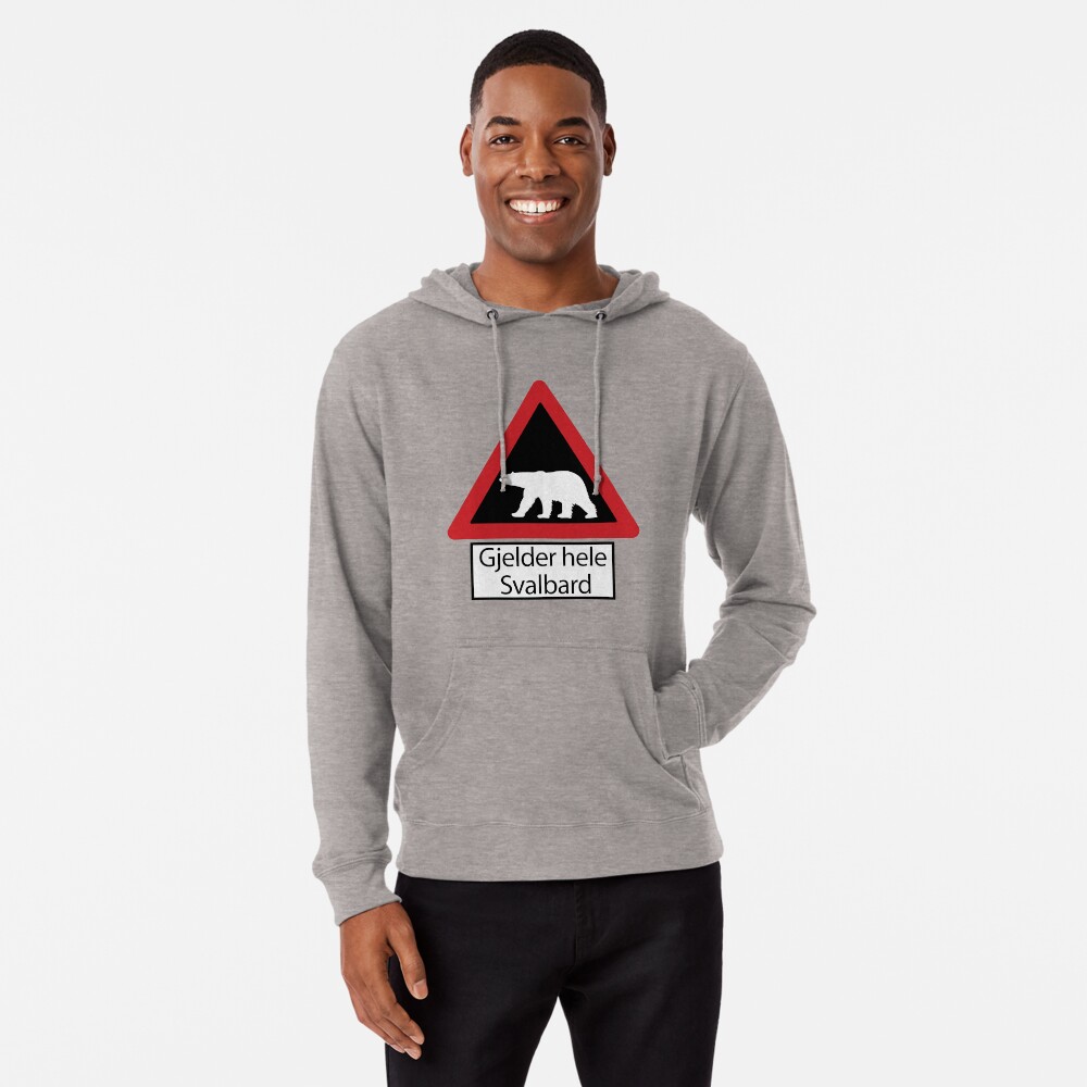 Svalbard Polar Bears Warning Sign - Gjelder hele Svalbard Lightweight Hoodie