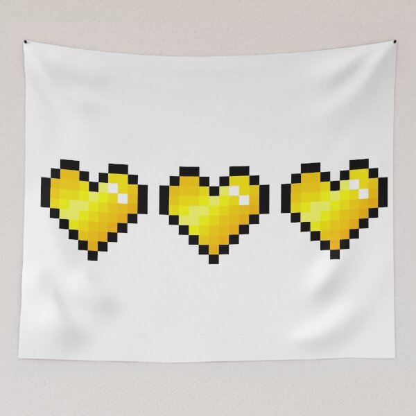 Item preview, Yellow Pixel Hearts designed and sold by Kawaii-Crafts.
