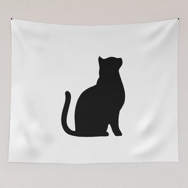 Item preview, Silhouette of sitting cat. designed and sold by Nyctophiles.