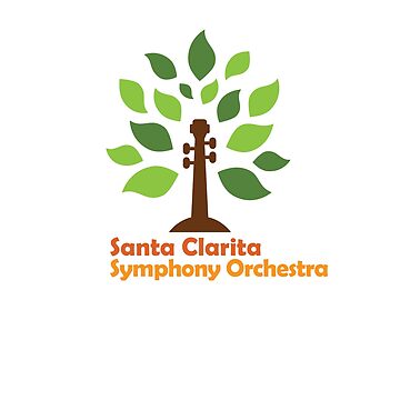 Artwork thumbnail, Santa Clarita Symphony Orchestra logo with scroll tree in orange and red by scsorchestra
