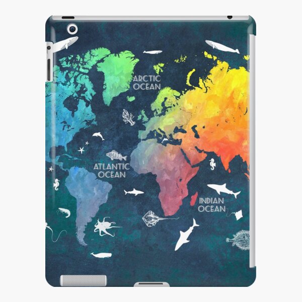 Oceans Life World Map colored iPad Snap Case