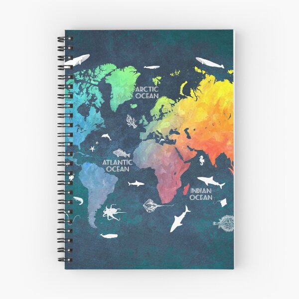 Item preview, Oceans Life World Map colored designed and sold by JBJart.