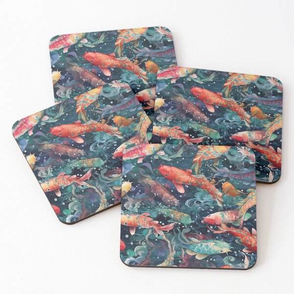Artikelvorschau, Koi in einem grünen Teich entworfen und verkauft von DavisDesigns79.