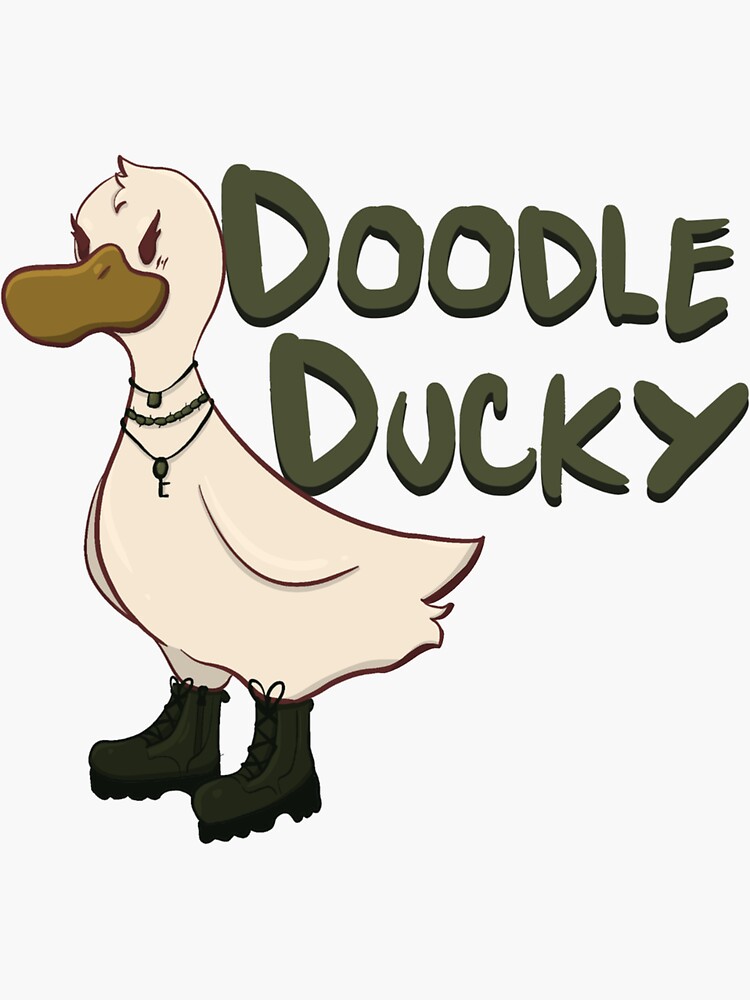 Thumbnail 3 of 3, Sticker, Doodle Ducky Duck designed and sold by D00dleDucky.