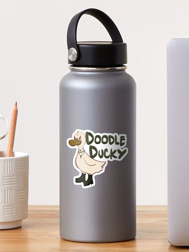 Thumbnail 1 of 3, Sticker, Doodle Ducky Duck designed and sold by D00dleDucky.