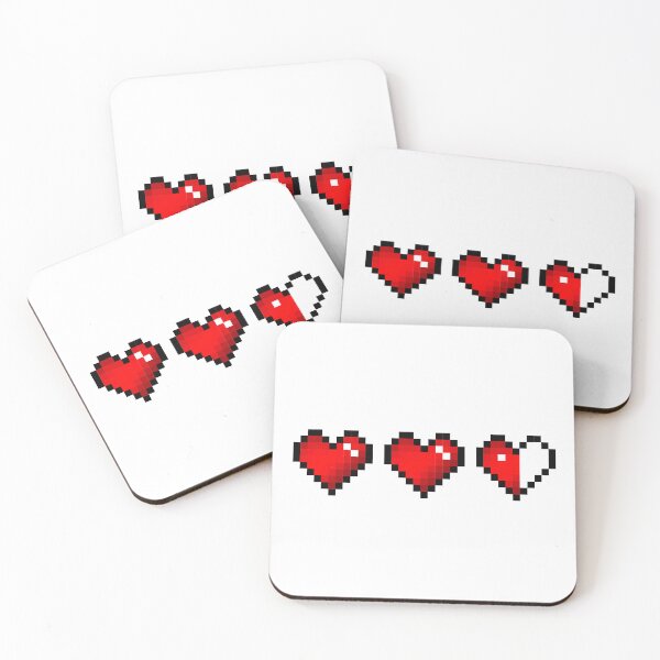 Item preview, Damaged Red Pixel Hearts designed and sold by Kawaii-Crafts.