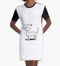 Ugly Cat Graphic T-Shirt Dress