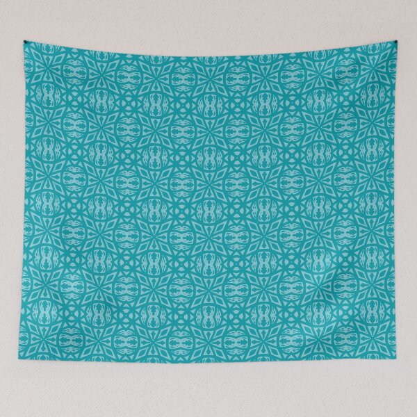 Item preview, Brodick Teal & Aqua Blue Bold Minimalist Pattern designed and sold by Owlluminous.