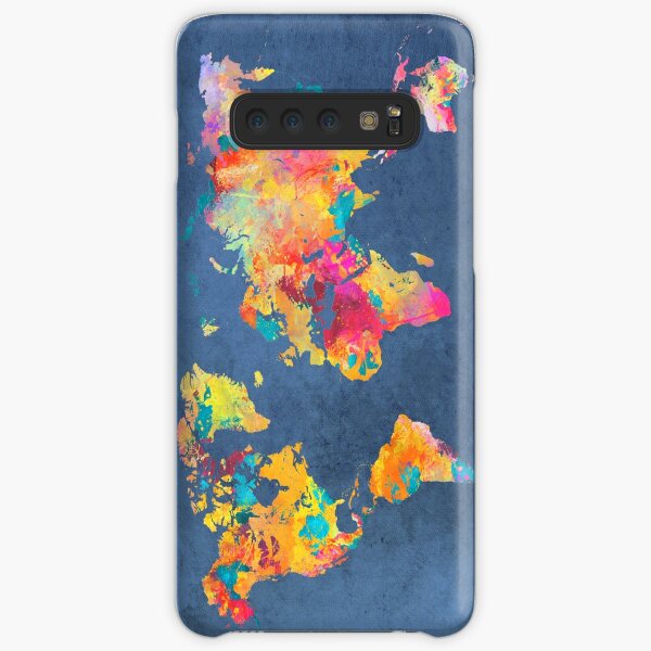 blaue Weltkarte #map #worldmap Samsung Galaxy Leichte Hülle