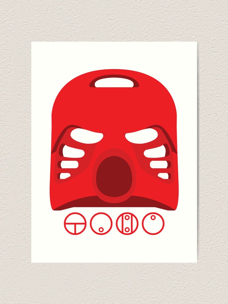 Toa Tahu Mask w Text Art Print for Sale by CrystalPrintCo