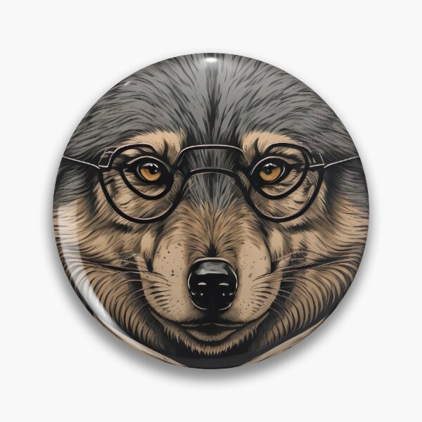 Item preview, Handsome Wolf portrait with Glasses designed and sold by KoolArtDistrict.
