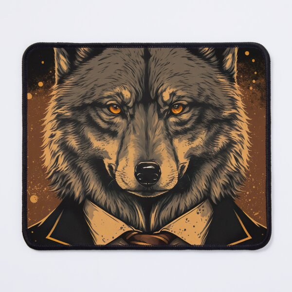 Item preview, Handsome Wolf portrait wearing a suit designed and sold by KoolArtDistrict.