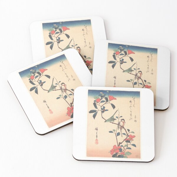 Item preview, Utagawa Hiroshige (1838) Swallows and Kingfisher with Rose Mallows designed and sold by TeeARTHY.