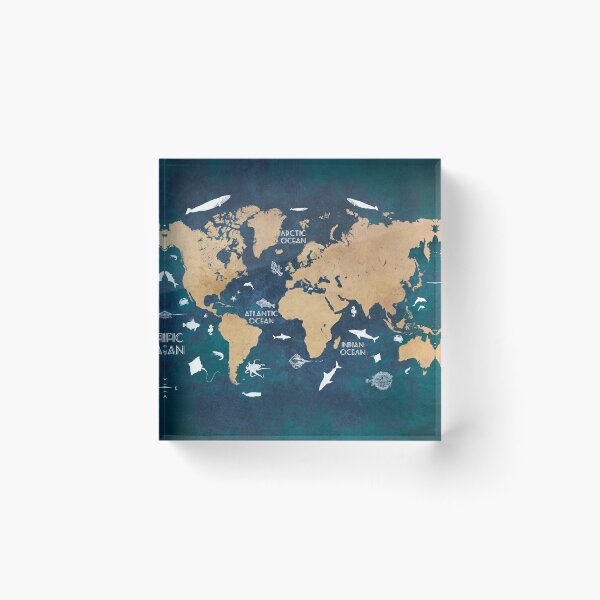 Item preview, Oceans Life World Map blue #map #worldmap designed and sold by JBJart.